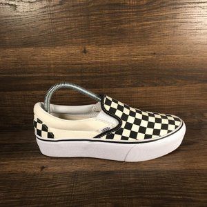 VANS Women’s Checkerboard Slip Ons Platform
